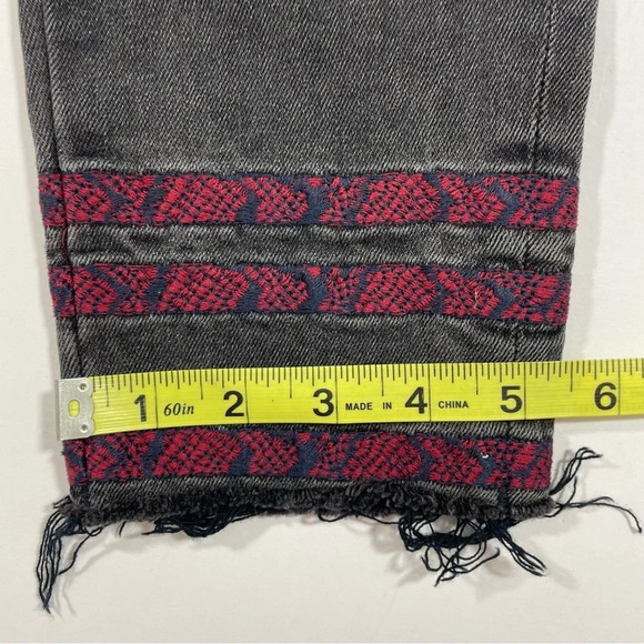 Driftwood Jackie Skinny Jeans Raw Hem Embroidered - Picture 8 of 9